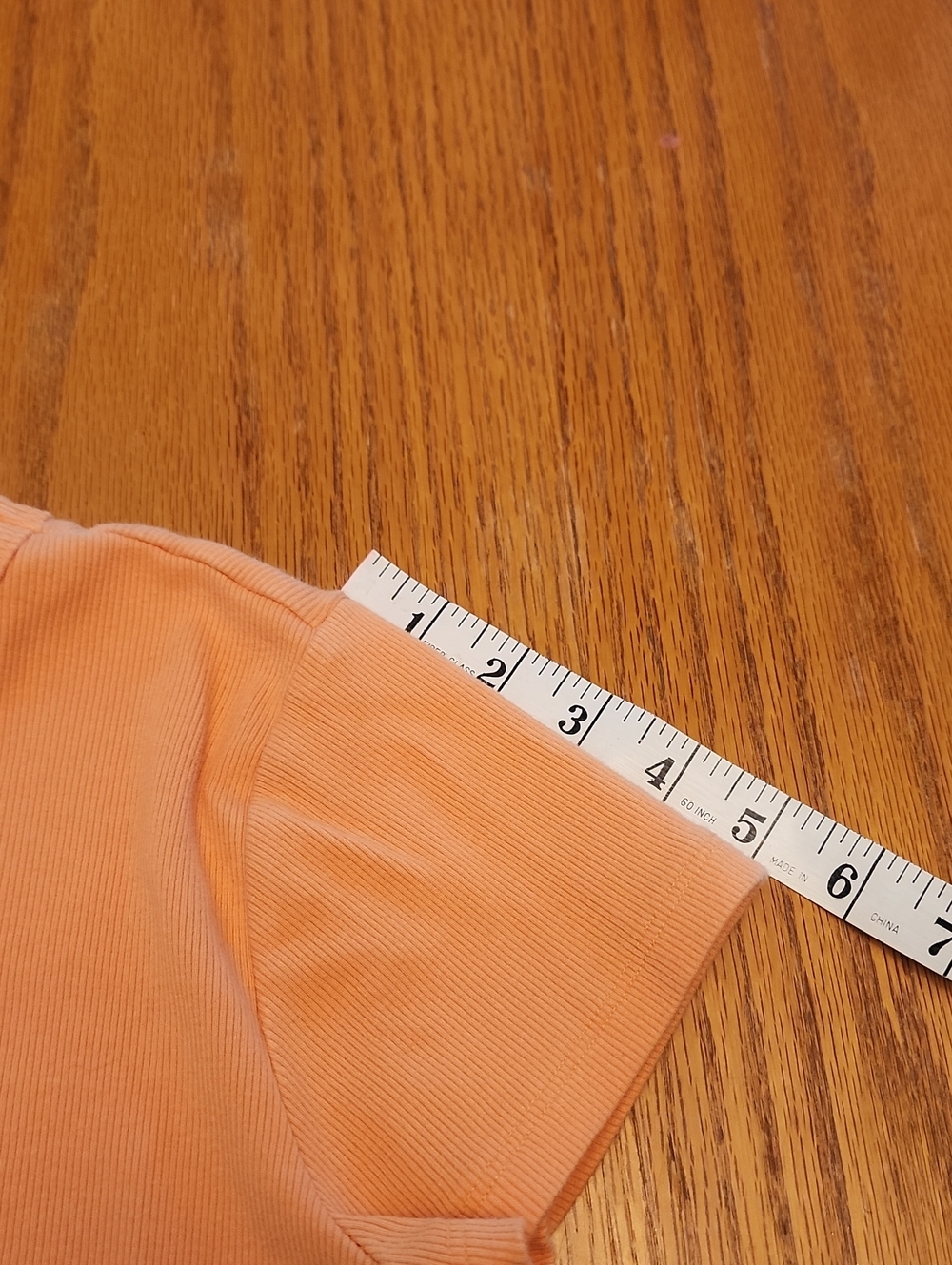 Anthropologie Women's Orange Short Sleeve Cropped Ribbed Tee - Picture 6 of 16